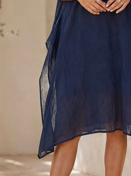 Robe chemise bleu marine sans manches – Taille M/L (36 au 40) Made in Italy – vue 3