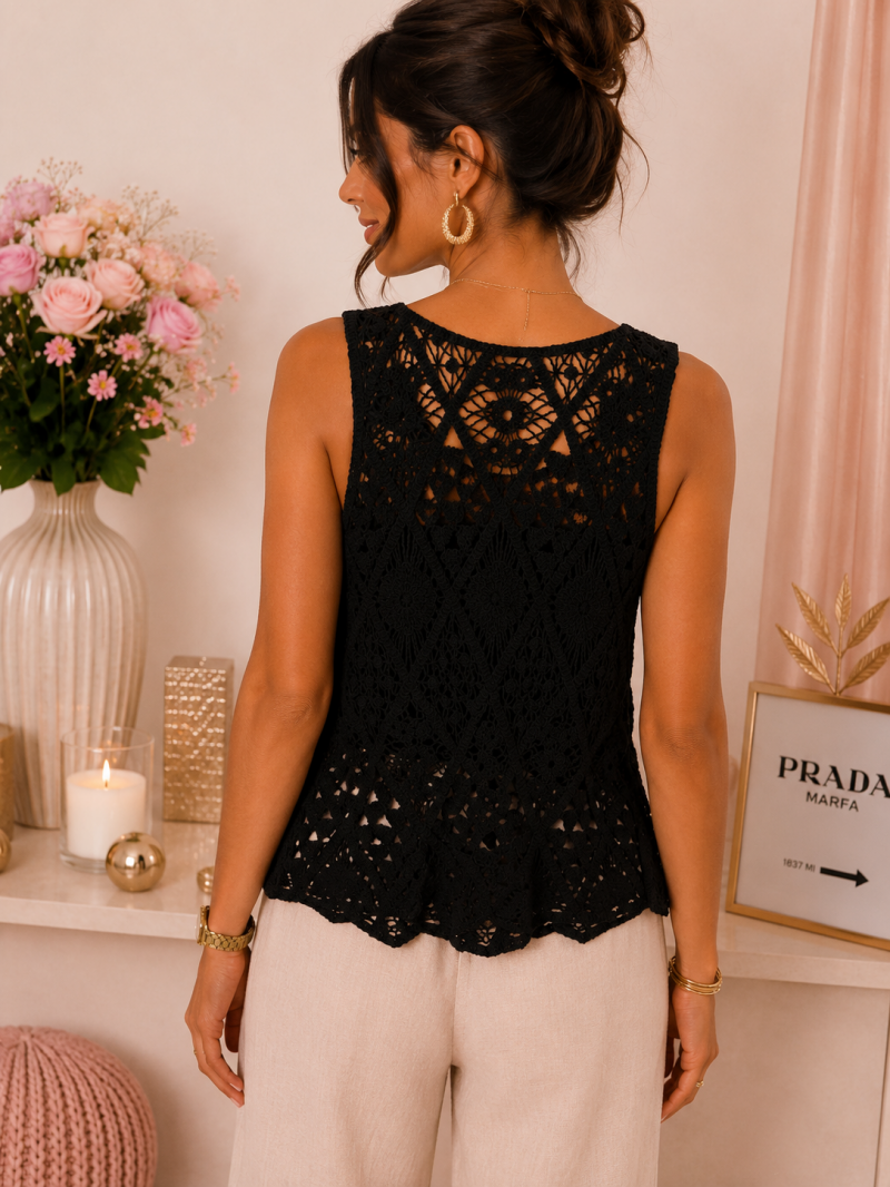 Top en crochet noir – autre vue