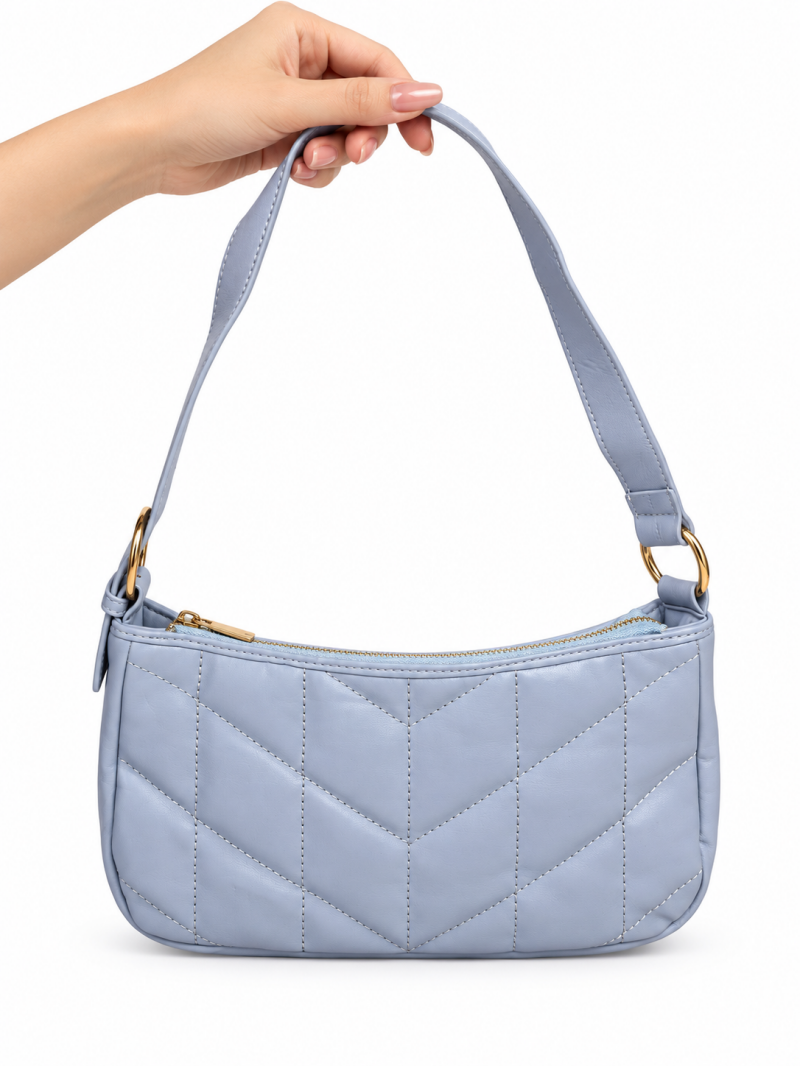 Sac à main matelassé bleu lavande – détail du produit