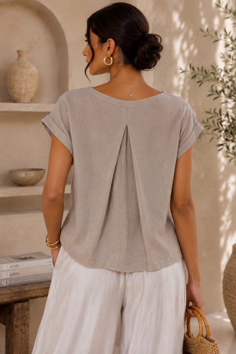 Top oversize en lin – Taille unique (36 au 44) – Made in Italy