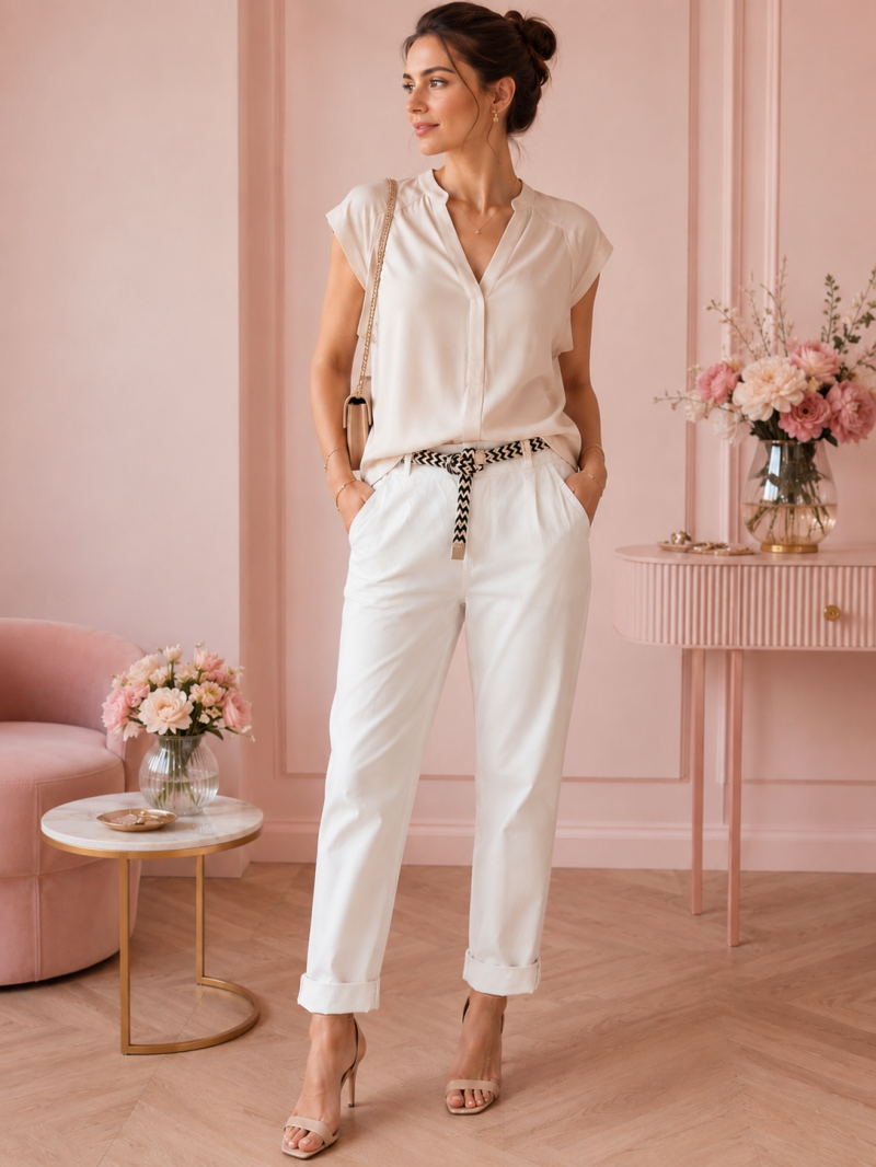 Pantalon coupe chino avec ceinture – Taille S (36 au 38) Made in Italy