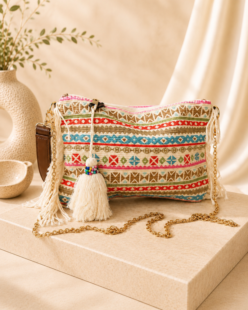 Sac bandoulière bohème G&K multicolore