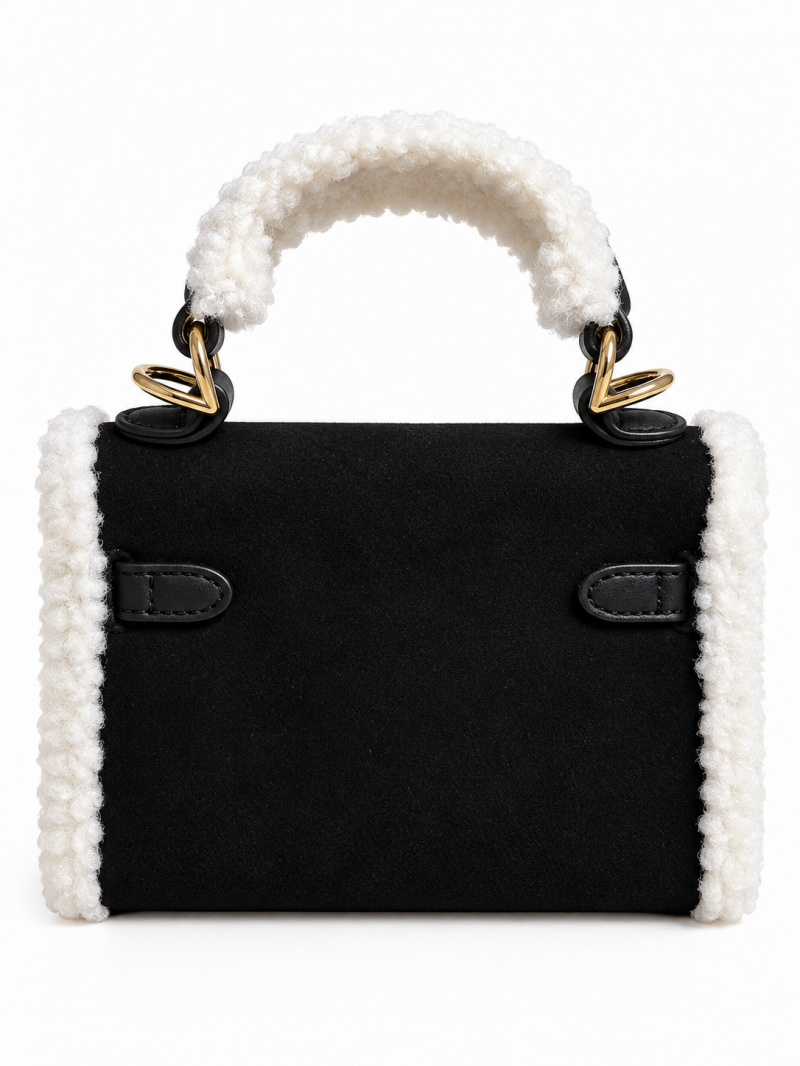 Mini sac bouclette camel noir ou moutarde – vue complémentaire