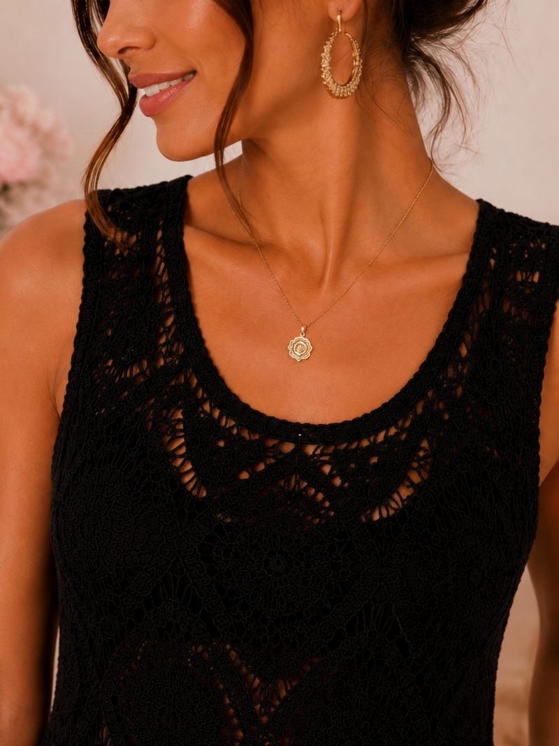 Top en crochet noir – vue complémentaire