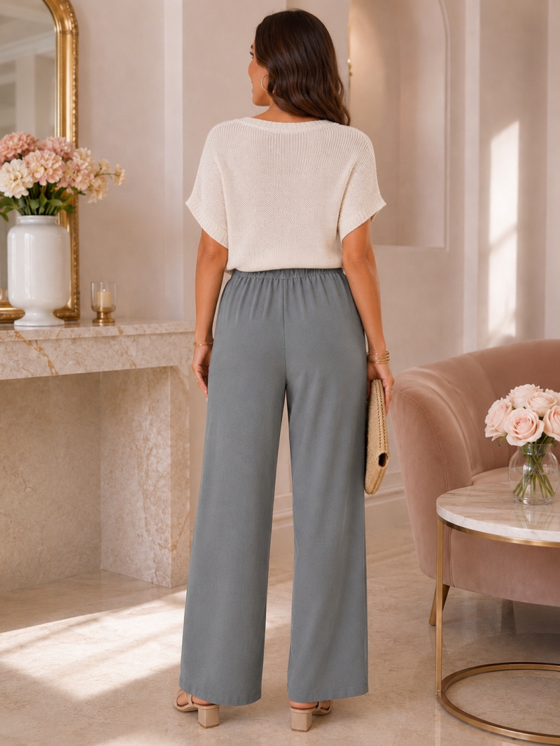 Pantalon palazzo à ceinture –Taille M/L (38 au 40) Made in Italy – vue 4