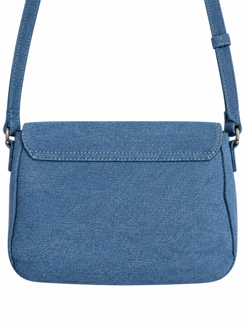 Sac bandoulière aspect denim bleu – autre vue