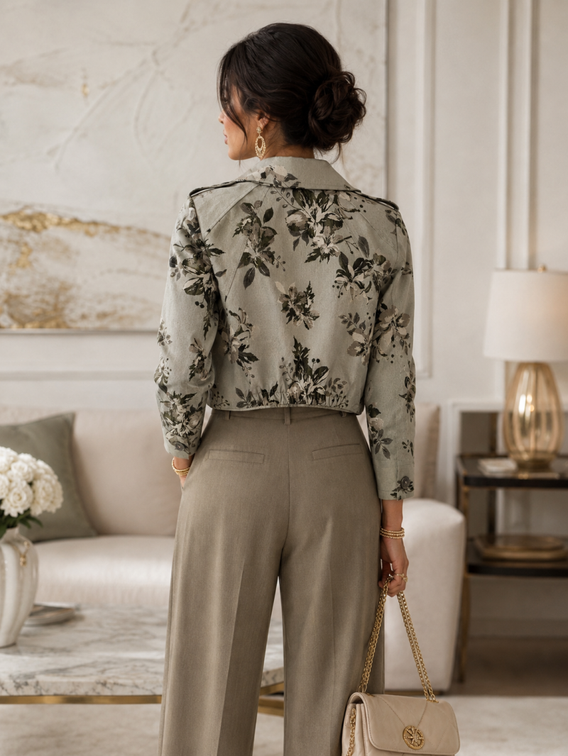 Veste courte fleurie - Taille S/M (36 au 42) Made in Italy – vue 5