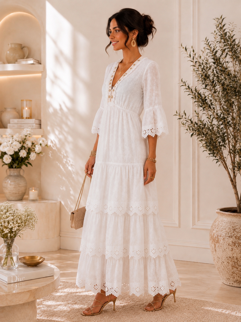 Robe en broderie blanche — Taille unique (36 au 38) – vue 2