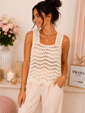 Débardeur écru en crochet – vue principale