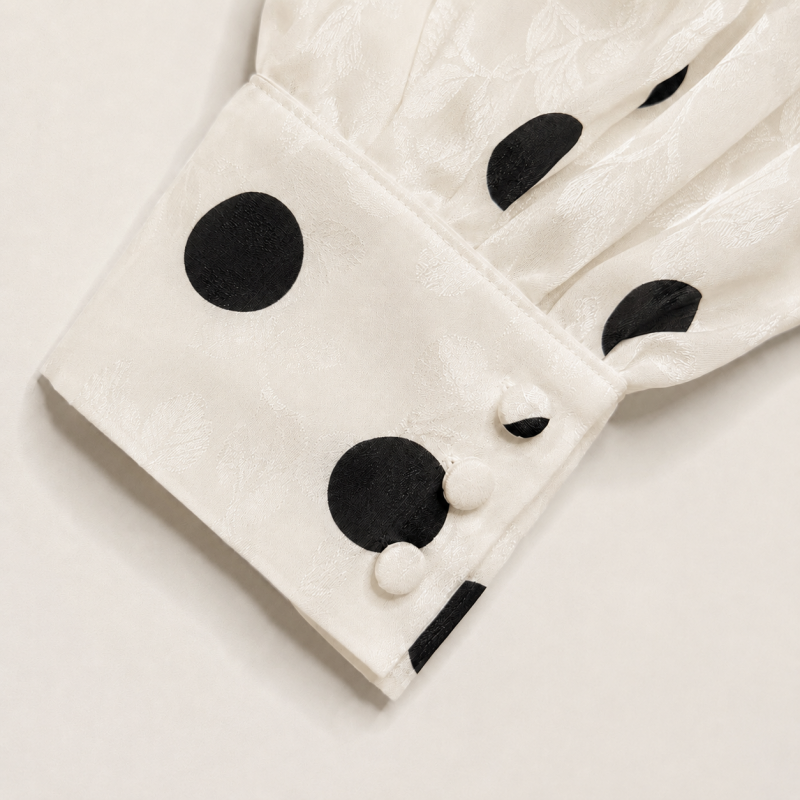 Chemisier blanc cassé à pois + débardeur beige inclus - Taille Unique (34 au 40) – vue 3