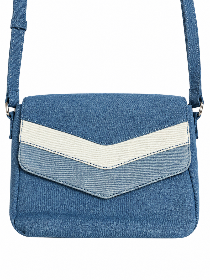 Sac bandoulière aspect denim bleu – détail du produit