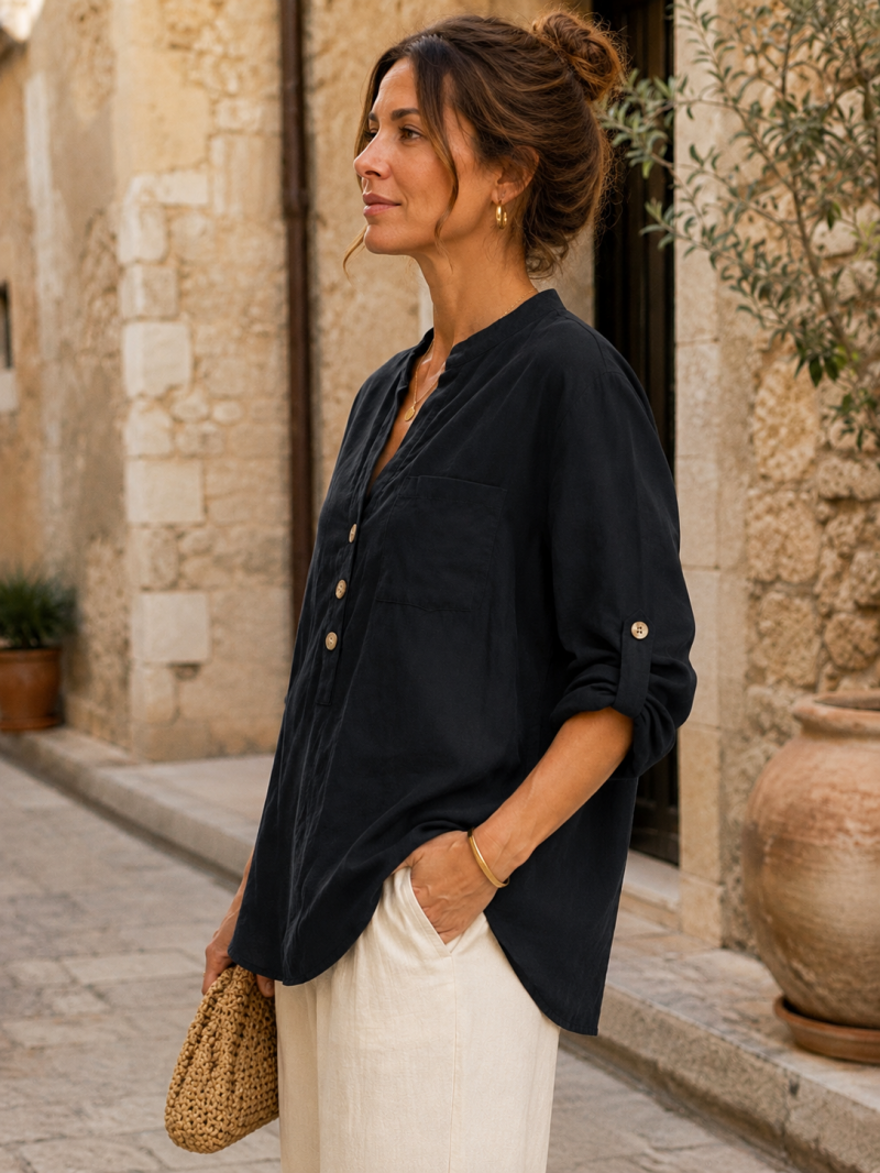 Blouse longue noire – Taille unique (38 au 42) Made in Italy – vue 2