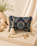 Sac bandoulière bohème bleu marine – vue principale