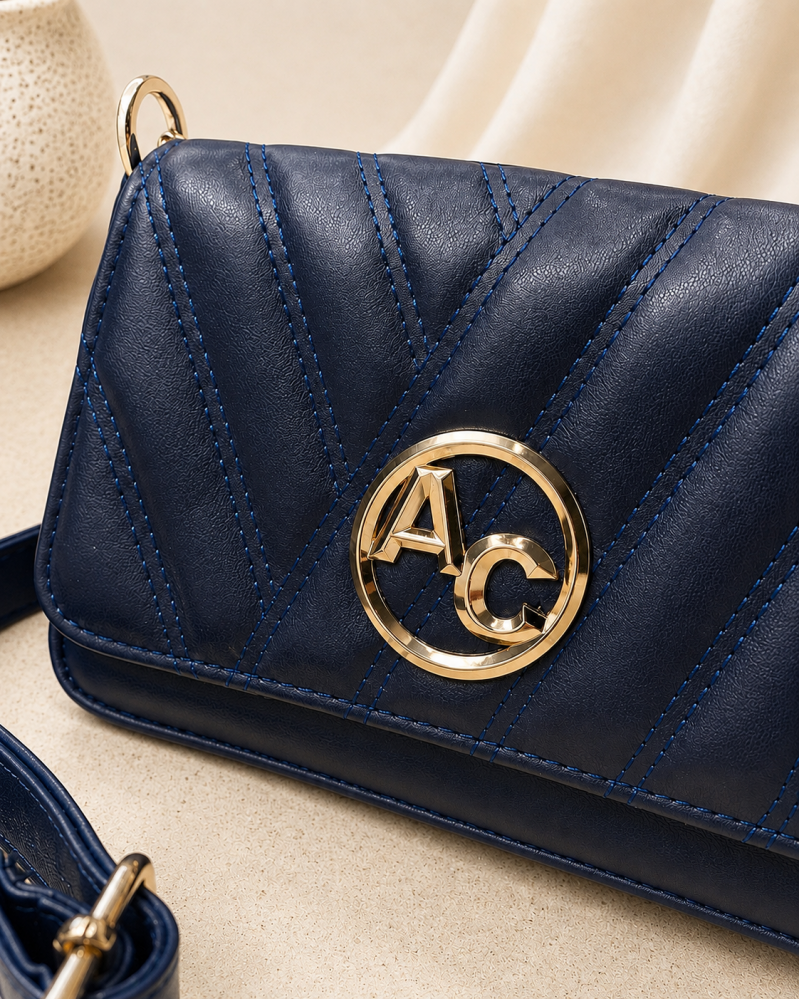 Sac bandoulière American College bleu marine – vue 2