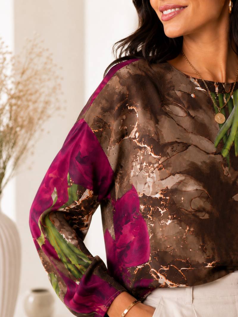 Blouse fluide imprimée – Taille M (36 au 42) Made in Italy – vue 3