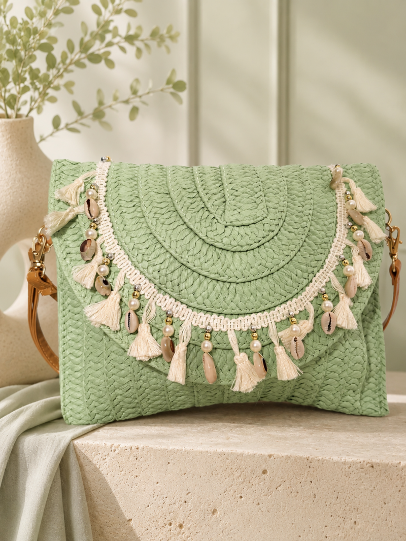 Sac bandoulière tressé 2 coloris disponible – GK – vue 5