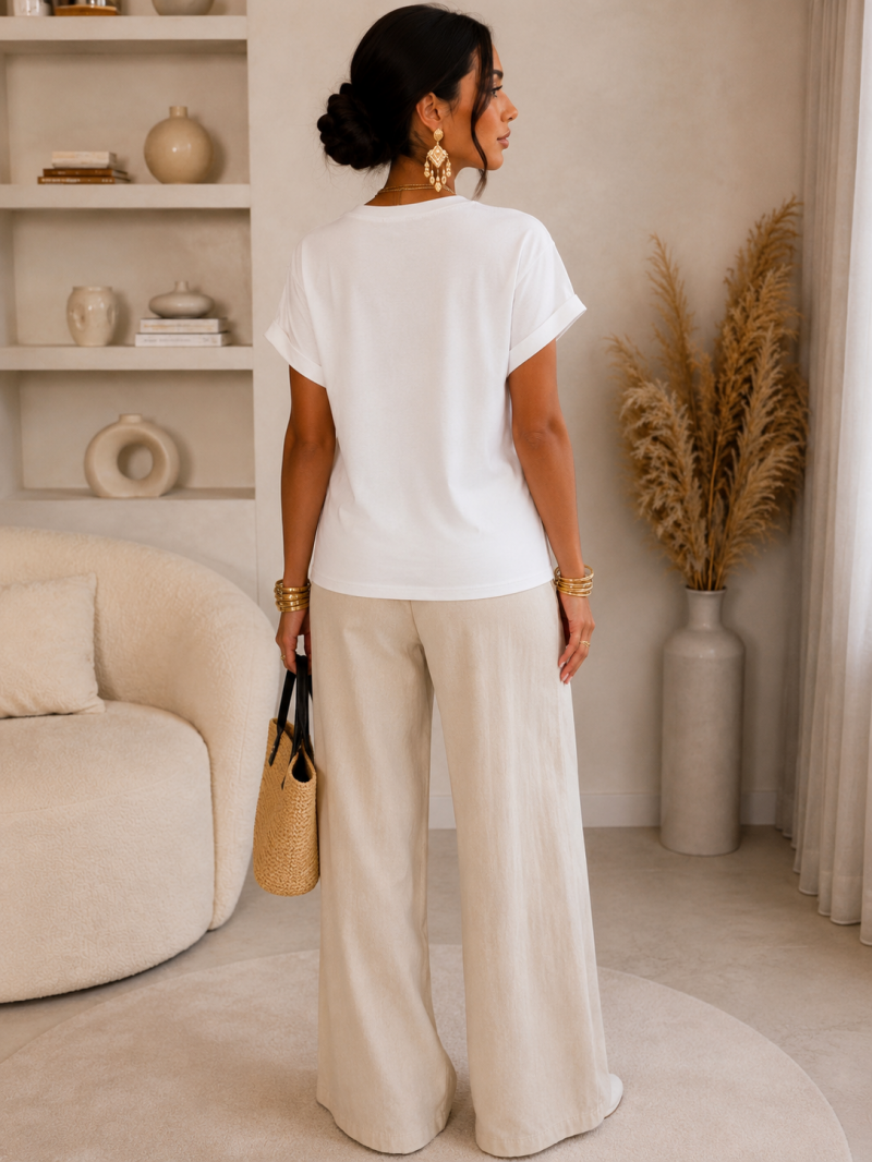 T-shirt blanc avec fleur camouflage – autre vue