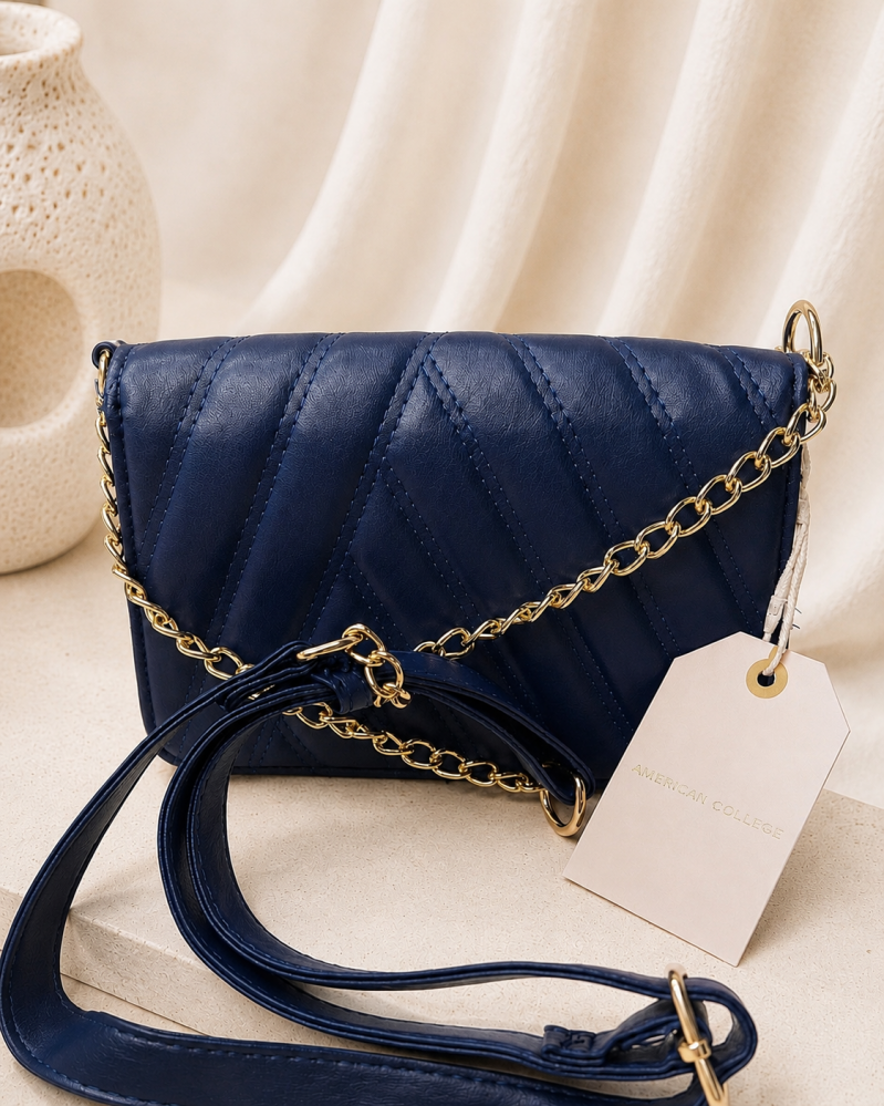 Sac bandoulière American College bleu marine – vue 4