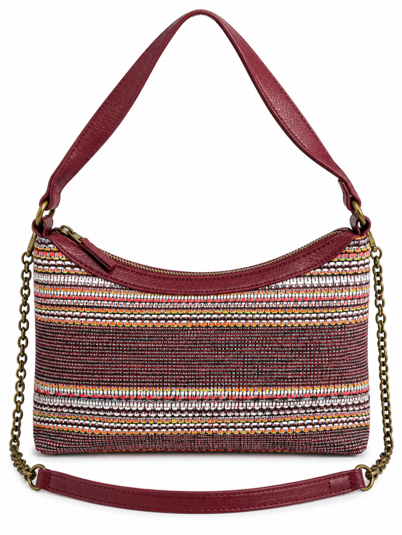 Sac tissé bordeaux ou vert profond – autre vue