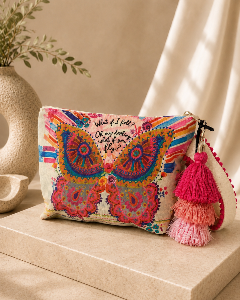 Trousse / Pochette G&K imprimé papillon multicolore – vue 2
