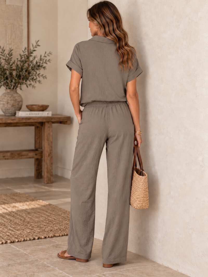 Ensemble fluide chemise & pantalon large – Taille unique (36 au 38) Made in Italy – vue 5