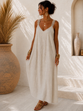 Robe longue bohème écrue à crochet – vue principale