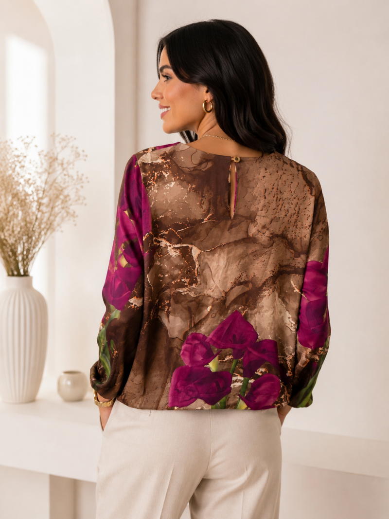 Blouse fluide imprimée – Taille M (36 au 42) Made in Italy – vue 4
