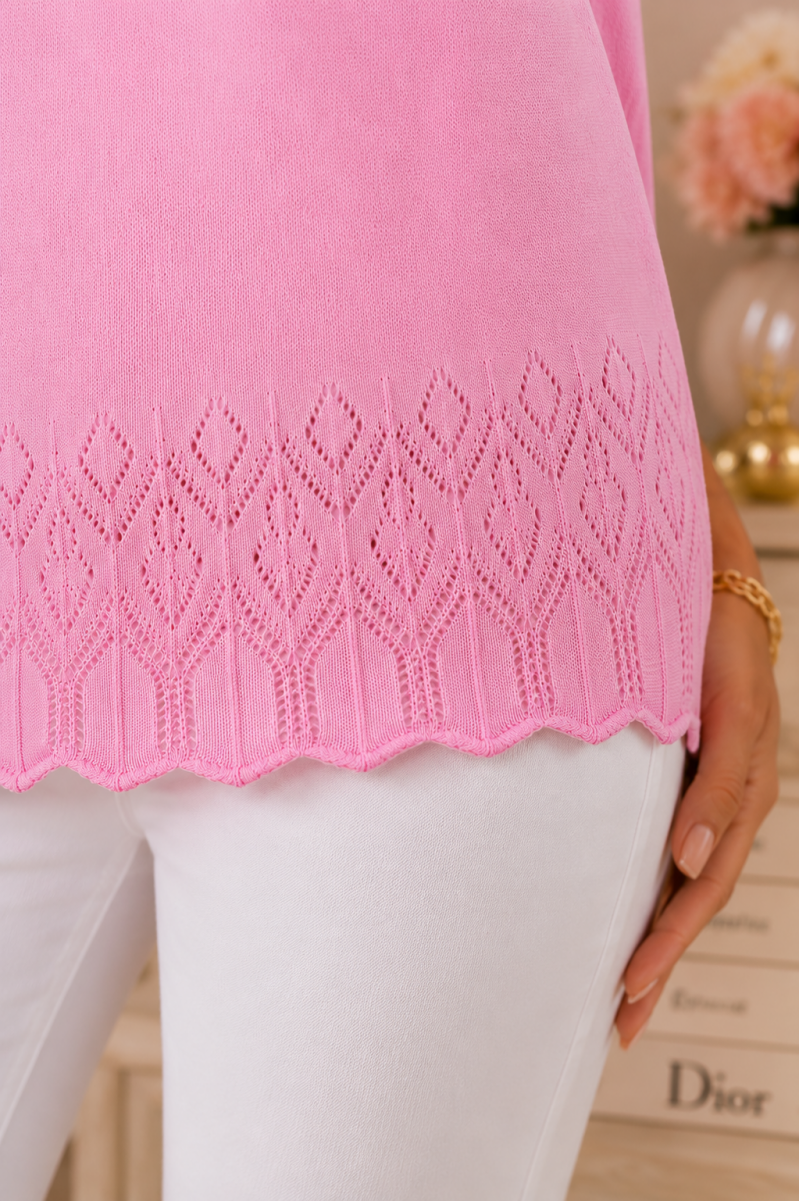 Pull maille rose J-Tricot - Taille unique (36 au 42) Made in Italy – vue 4