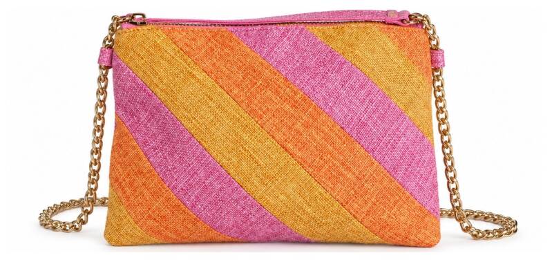 Sac bandoulière multicolore à chaîne dorée – détail du produit