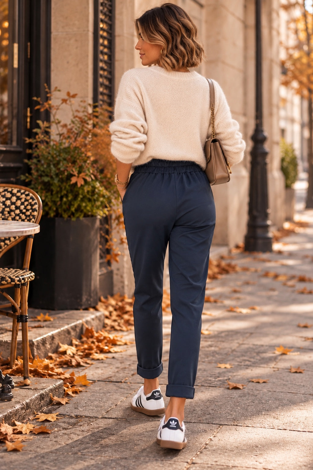 Pantalon bleu marine femme Defilé taille S - vue de dos